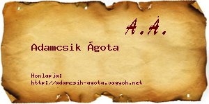 Adamcsik Ágota névjegykártya